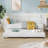 Twin Daybed with with Trundle and Headboard, Day Bed with Trundle Bed Twin, Twin Size Mattress Foundation with Steel Slat Support for Kids Teens Adults Living Room, No Box Spring Needed-1311197868
