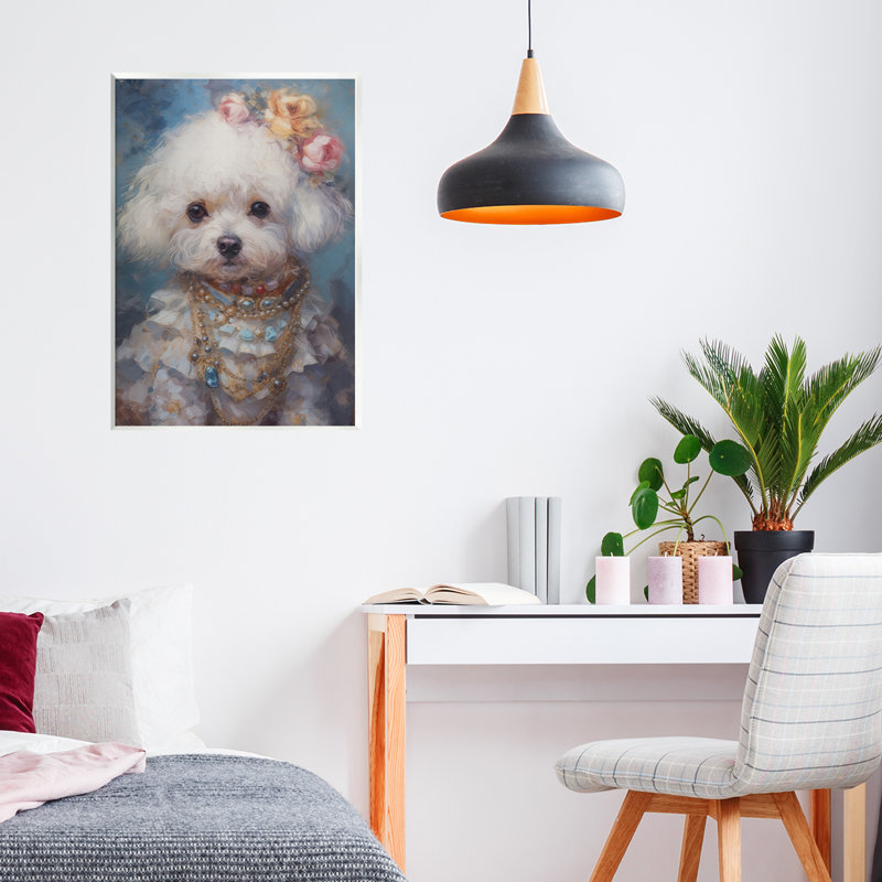 Plaque murale victorienne Era Bichon Frise, design par Wumples, H 19 po x l 13 po