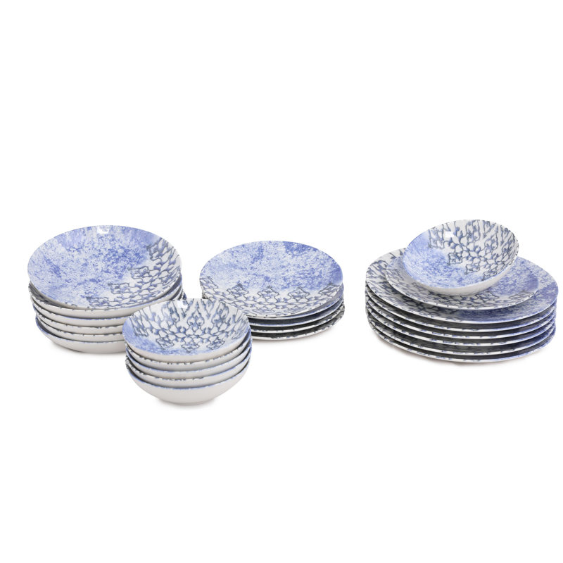 Orelia Piece Porcelain China Dinnerware Set - Service for 6