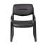 Fauteuil d'invité avec base traîneau Kate, structure en acier, similicuir noir-117561221