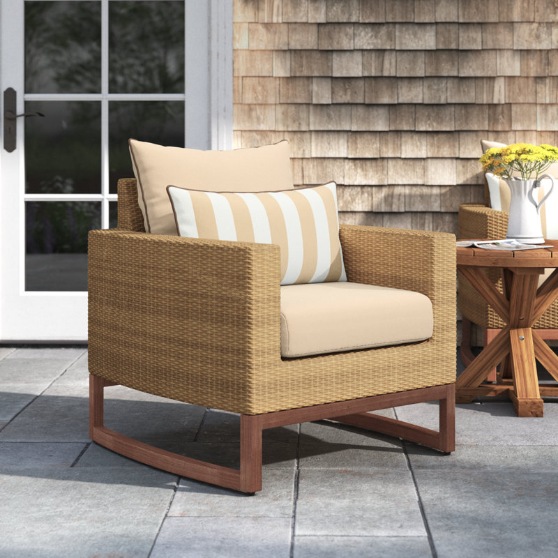 Tullio Outdoor Lounge Chair , Sunbrella® Cushions Included, Cast Coral Sunbrella® Plainweave