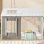 Charmant lit plateforme en forme de maison avec toit et fenêtre, un ajout fantaisiste et fonctionnel à toute chambre à coucher.-58481301