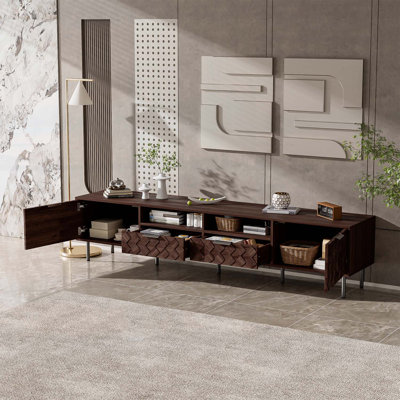 Sleek Design Media Console Table,Versatile Entertainment CenterIdeal for Modern TVs