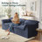 81" Loveseat Sofa with Deep Seat, Corduroy Boneless Couch for Living Room, Office, No-Assembly Required, Blue-314430413-317784382