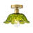 1-Green dimmable flower shaped glass ceiling light