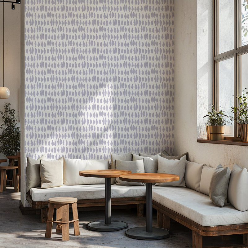 Lomé Cascade 10' L x 24" W Wallpaper Roll, Lavender, Faux Grasscloth