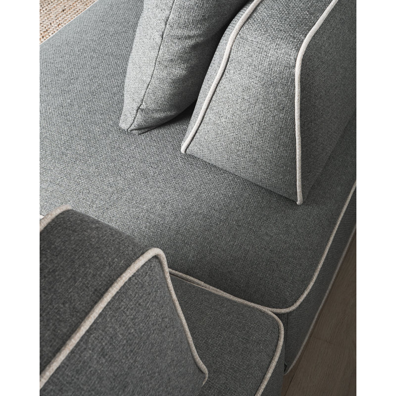 2 Seater Fabric Corner Sofa , Dark Grey