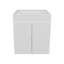 Meuble-lavabo de salle de bain Mek45 avec deux tiroirs et tablette ouverte, rangement mural, blanc