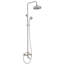 VIBRANTBATH Système de barre de robinet de douche à double tête à cascade noir mat 7,8 avec inverseur à 2 voies (valve à disque en céramique incluse)-88864175
