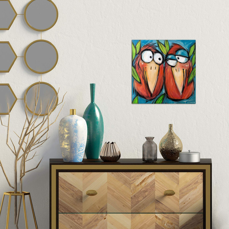 Love Birds by Tim Nyberg - Wrapped Canvas Painting, 66.04 cm H x 66.04 cm W x 3.175 cm D