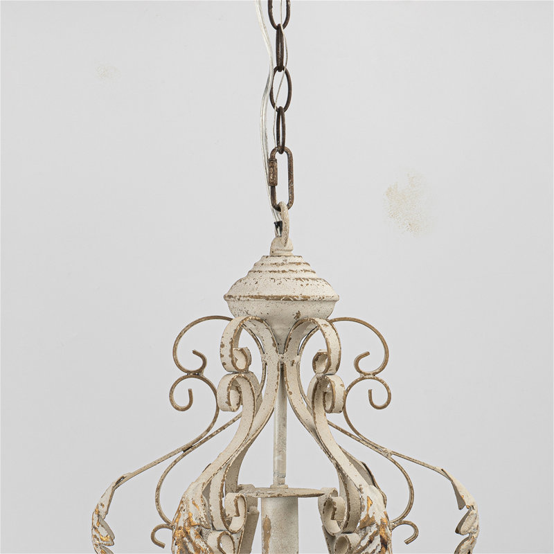 Lustre suspendu rustique avec motif de feuilles rétro et orné, idéal pour l'éclairage de la maison