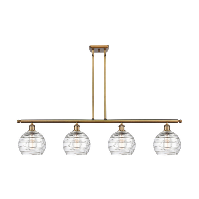 Luminaire suspendu pour îlot de cuisine 4 lumières Caples, Ampoule non incluse, Laiton brossé