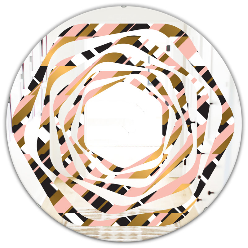 Miroir mural moderne et sans cadre whirl checke pattern ii modern, H 31,5 po x l po