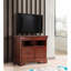 Commode média en cerisier avec rangement spacieux et design classique pour les espaces de divertissement modernes-609114175