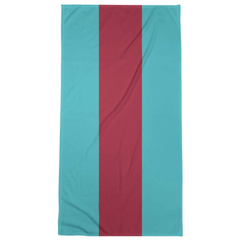 Beach Towel, Teal/Sedona Red/Teal, Polyester/Cotton, Beach Towel