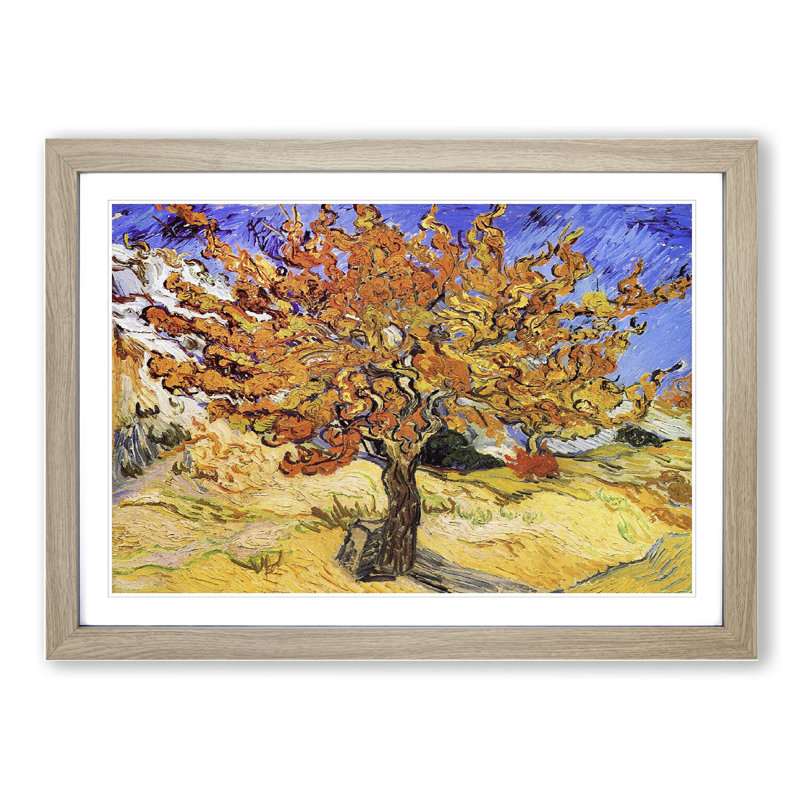Mulberry Tree by Vincent Van Gogh - Picture Frame Painting on MDF, 36cm H x 48cm W x 2cm D, Oak Framed