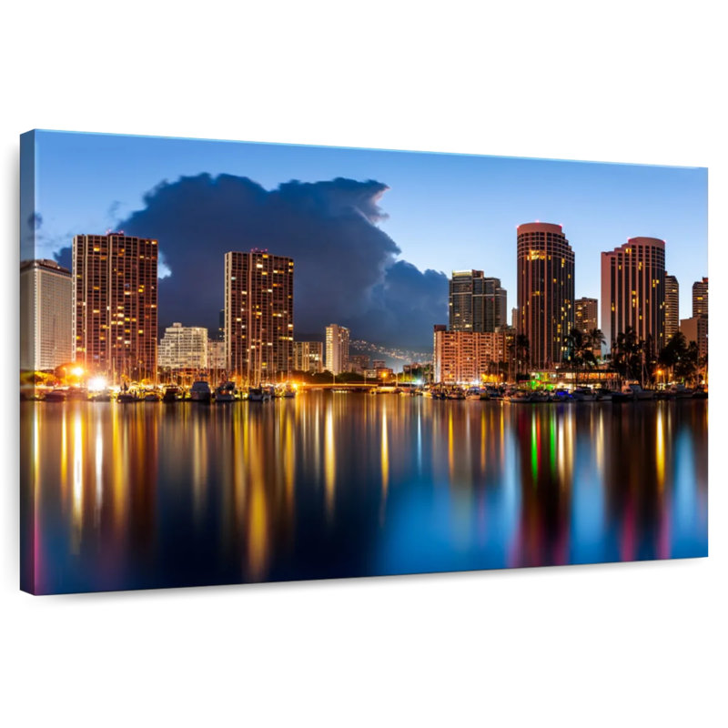 Sireci Honolulu Nightscape, 32" H x 48" W