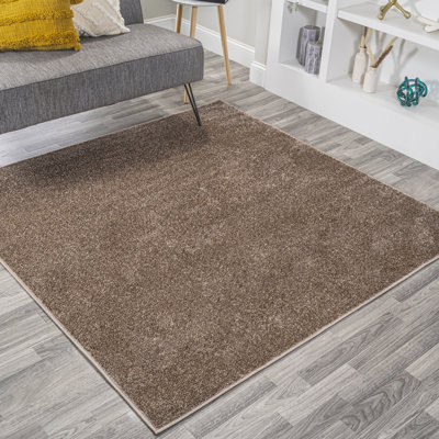 Antto Solid Low-Pile Brown Rug
