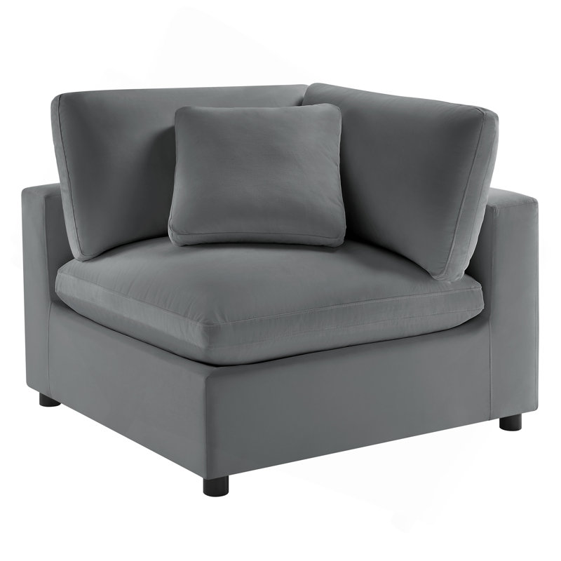 Fauteuil d'angle en coin - gris anthracite