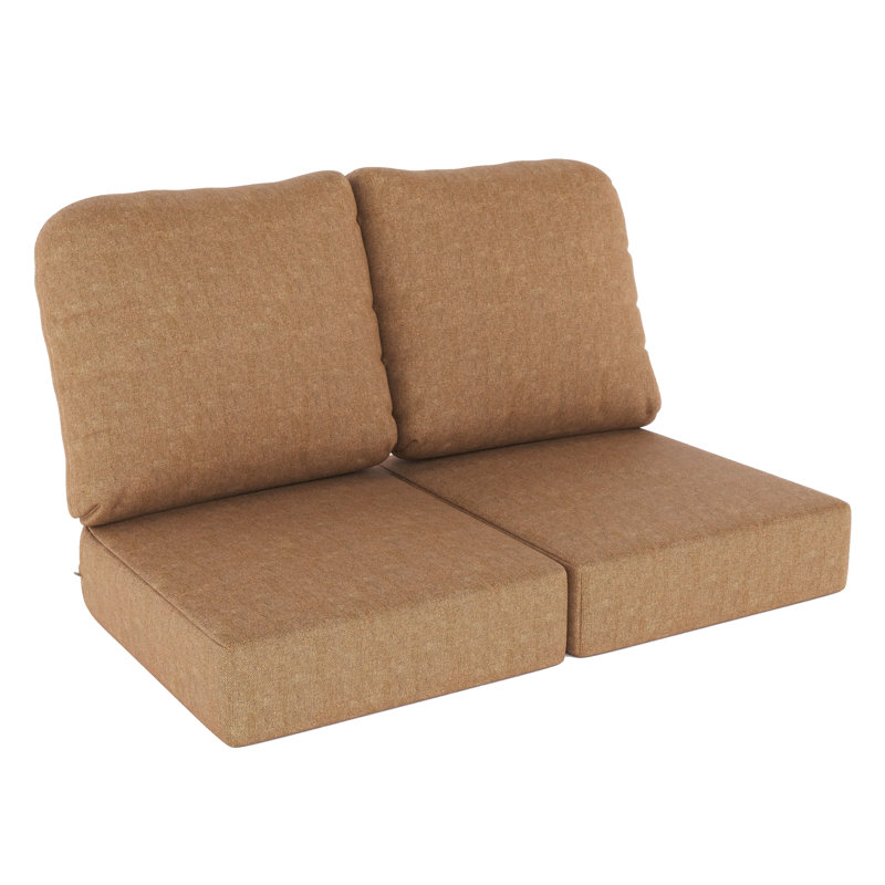 Amala Sunbrella® Indoor/Outdoor Loveseat Cushion, Canvas Heather Beige Sunbrella® Canvas