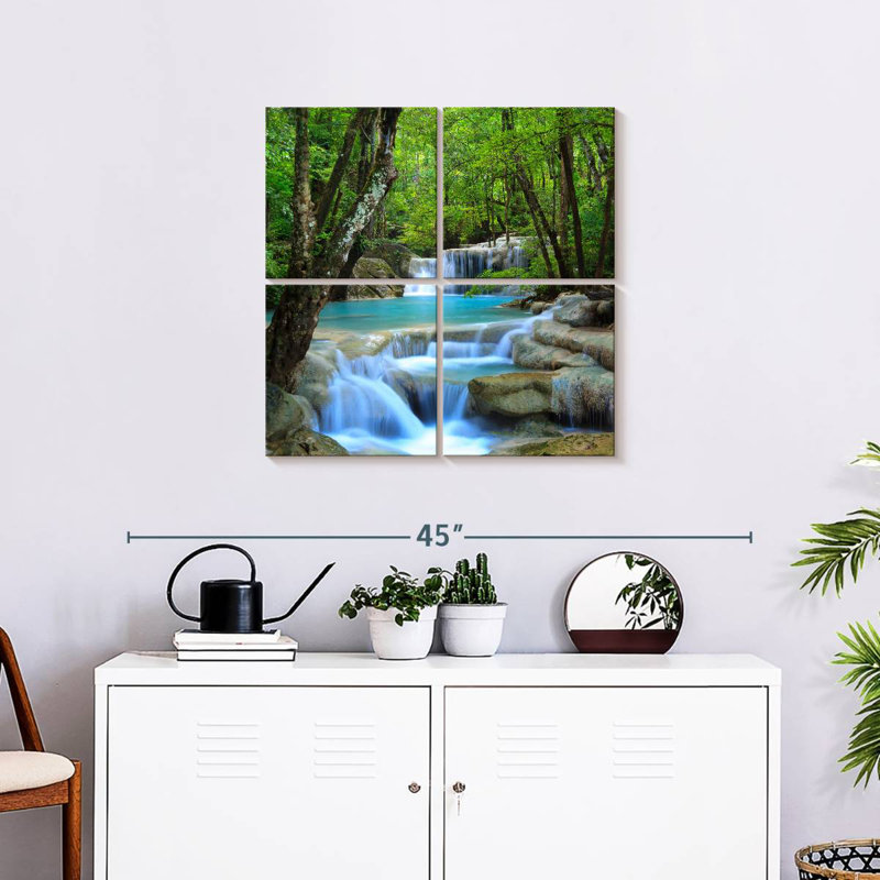 Kerrick, cascades d'Erawan, H 26 po x l 26 po