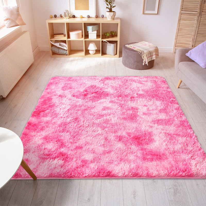 Tapis rose à poils longs Belgard, Rectangle 4 pi x 6 pi