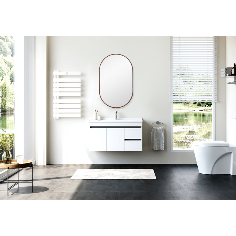 Miroir de salle de bain Damitra, Brun pâle