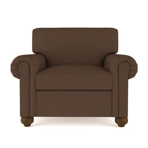 Leroy Armchair, 36" H x 41" W x 43" D, Crushed Velvet Alabaster, Weathered