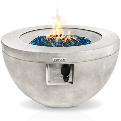 Round Stone Propane Smokeless Fire Pit Table