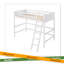 Lit mezzanine simple en bois massif avec échelle-1704658625