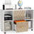 39.37-Inches Large Rolling Mobile File Cabinet With 2 Pull-Out Drawers Printer Stand & Storage Shelves For Letter Size Home Office Storage & Walnut Finish