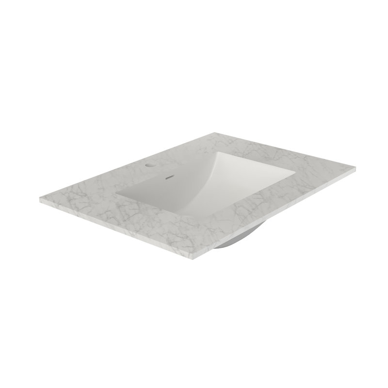 Lavabo rectangulaire encastré en acrylique de 79 cm (31 po) avec trop-plein, Light Grey