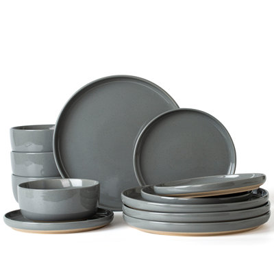 12 Piece Stoneware Dinnerware Set - Service for 4