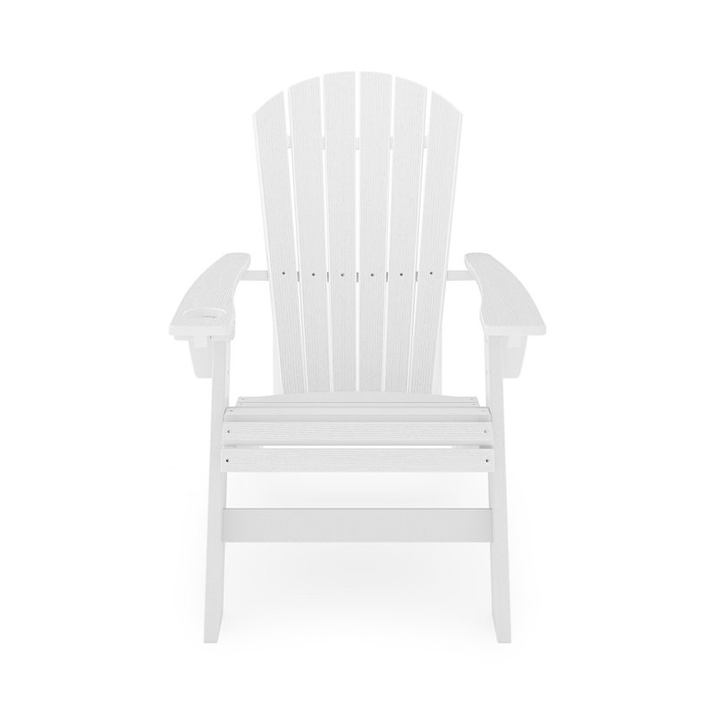 Kavia Outdoor Adirondack Chair With Table, Destin White