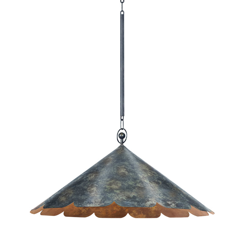 Folly Beach Pendant in Verdigris by Cortney Bishop, 25 W, 15" H x 32" W x 32" D