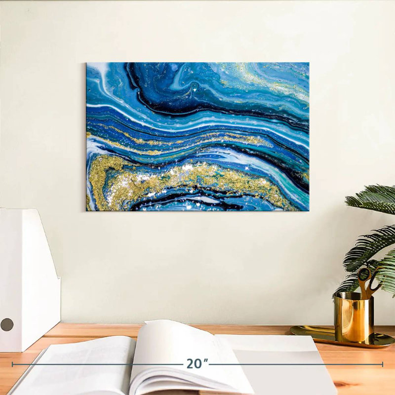 Acrylique océan abstrait Avery, H 8 po x l 12 po
