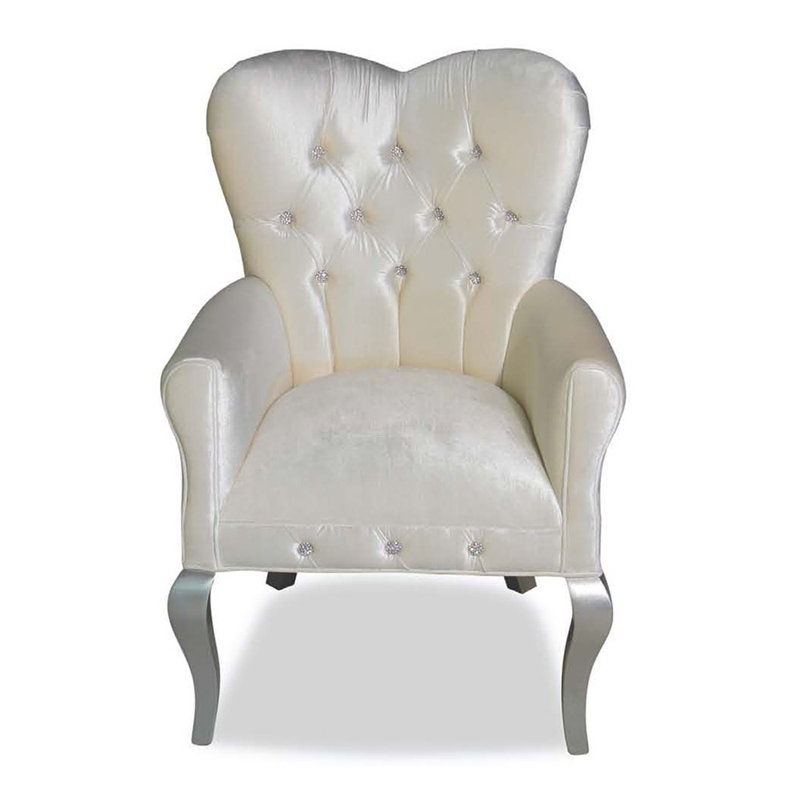 Colton Tufted Armchair, Ivory Velvet
