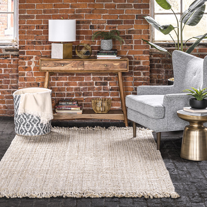 Averie Solid Colour Jute / Sisal Hand Woven Area Rug, Rectangle 152 x 229cm
