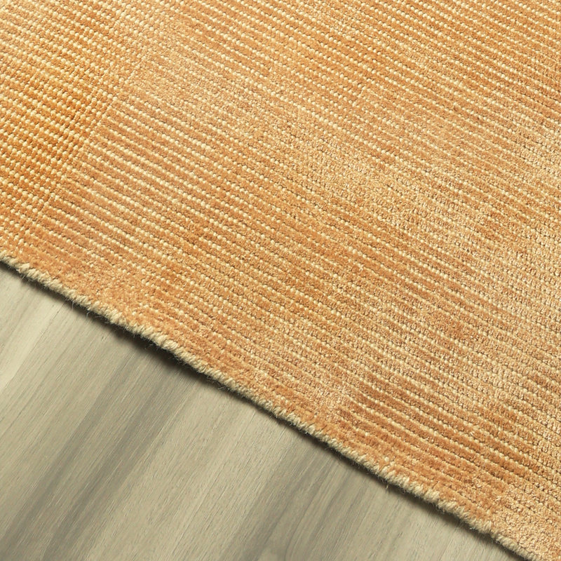 Tapis | Tapis tissé à la main en laine et bambou doré, Rectangulaire 8 pi x 10 pi
