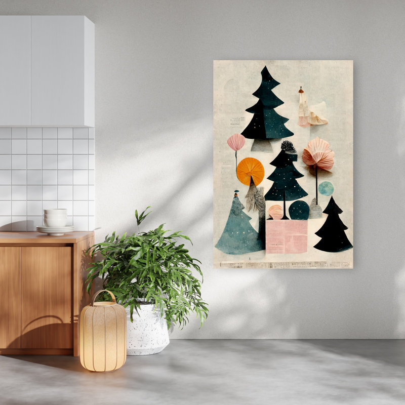 Mignon pin, composition abstraite de fleurs contemporaines, impression d'art mural, 60" H x 40" W