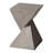 Analu Modern Fiberstone Side Table with Twisted Pedestal Design, Square Top Accent Table for Indoor Outdoor Use-145314912