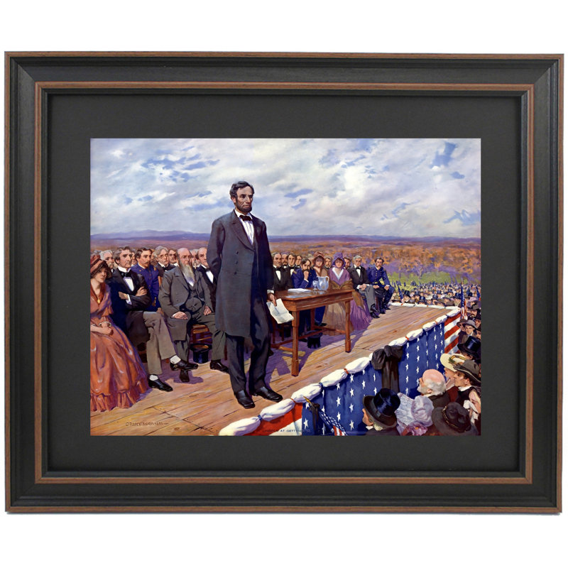 Lincoln à Gettysburg par Fletcher C. Ransom, H 20 po x l 24 po