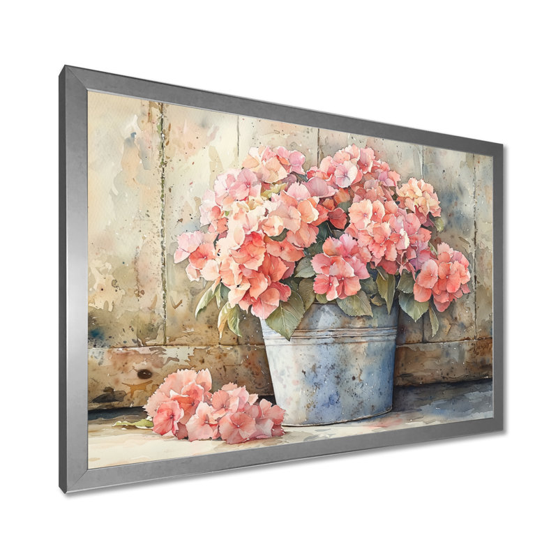 Irlan - Floral Wall Art, Reproduction encadrée d'une seule photo, Argent argent, H 12 po x l 20 po