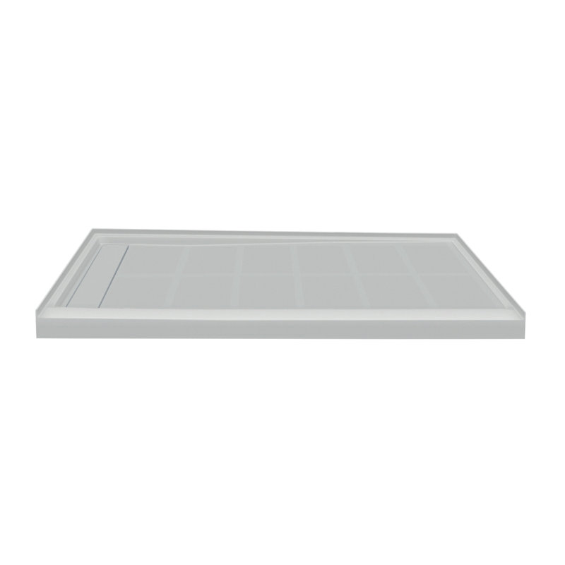 32'' W 60'' D Rectangular Single Shower Base, Left Hand, Gray