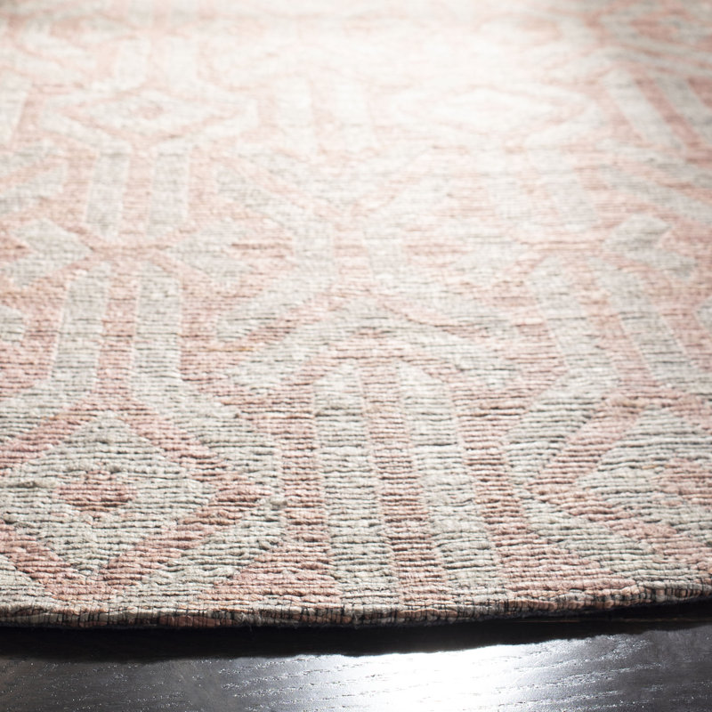 Laumer Hand Woven Jute/Cotton Geometric Rug in Blue/Rust, Rectangle 4' x 6'