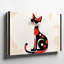 "Toile", une œuvre d'art stylisée cubiste mettant en vedette un chat assis, art mural composé de formes géométriques et de couleurs vives-1551068663