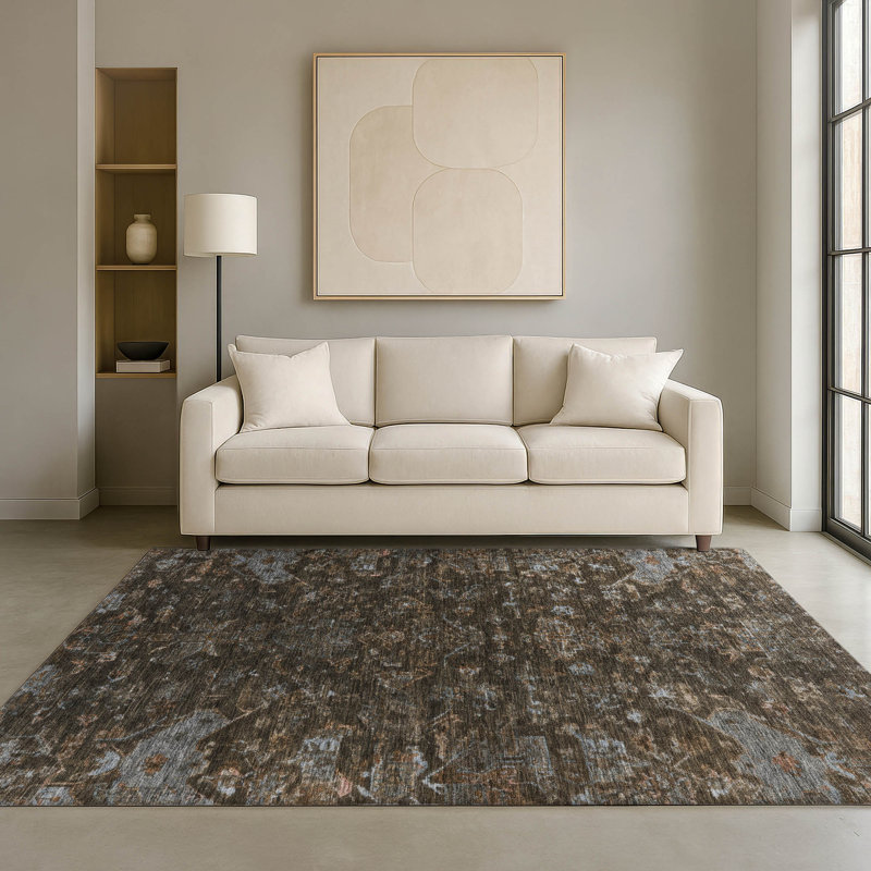 Tapis lavable à la machine de qualité supérieure Mayfield AMF2322, Chocolat, 5 pi x 7 pi 6 po