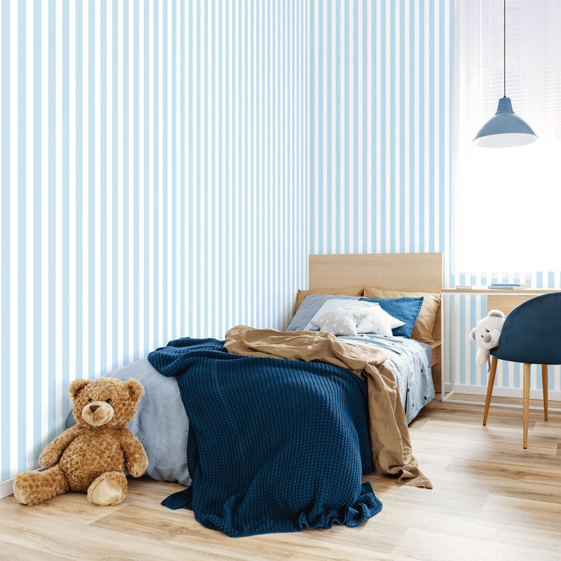 Deljan 10m x 53cm Matte Wallpaper Roll, Light Blue