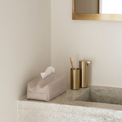 Housse pour boîte à mouchoirs en faux suède SAHLA - Brun clair