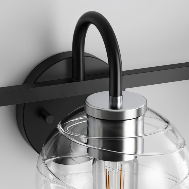 Éclairage pour salle de bain moderne à 3 lumières avec abat-jour en verre bullé texturé Tappen
